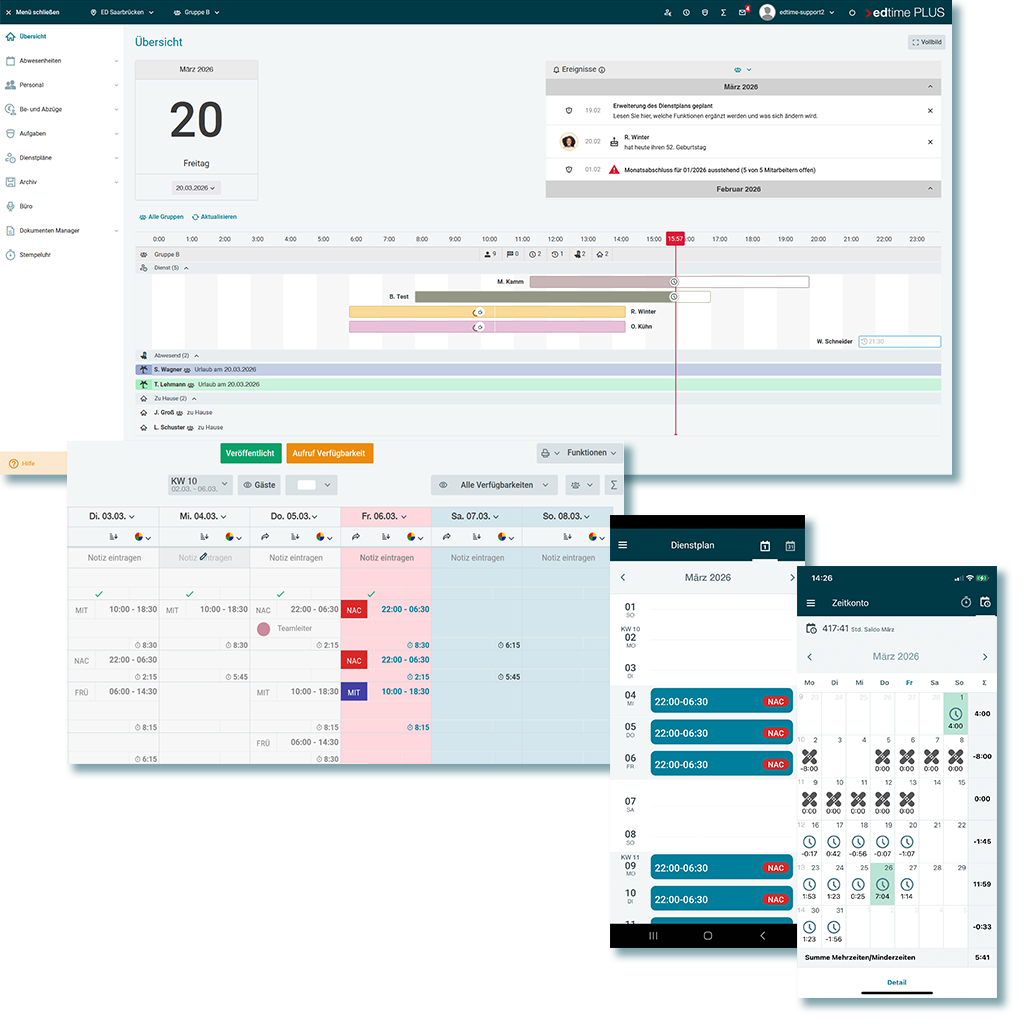 edtime screens excel gesamt Arbeitszeiterfassung mit Excel